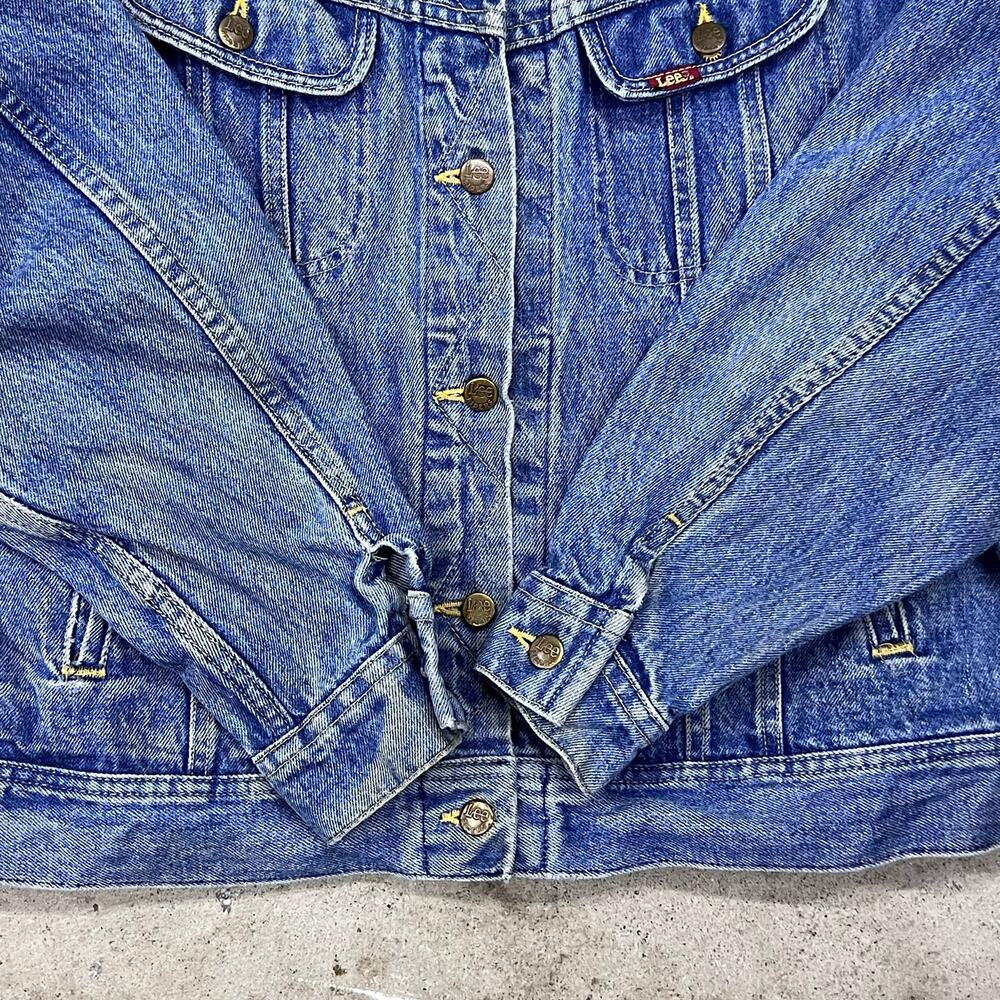 Vintage Lee Riders Blue Denim Jacket USA Made Mens M Wmns XL Jean Trucker 80s - Picture 6 of 16